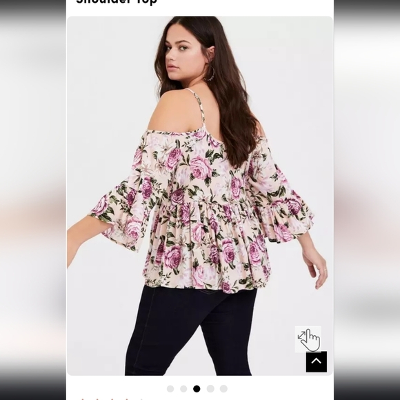 🍁🍂NWOT Torrid 3x Babydoll Textured Rayon Cold Shoulder Top - Picture 3 of 7
